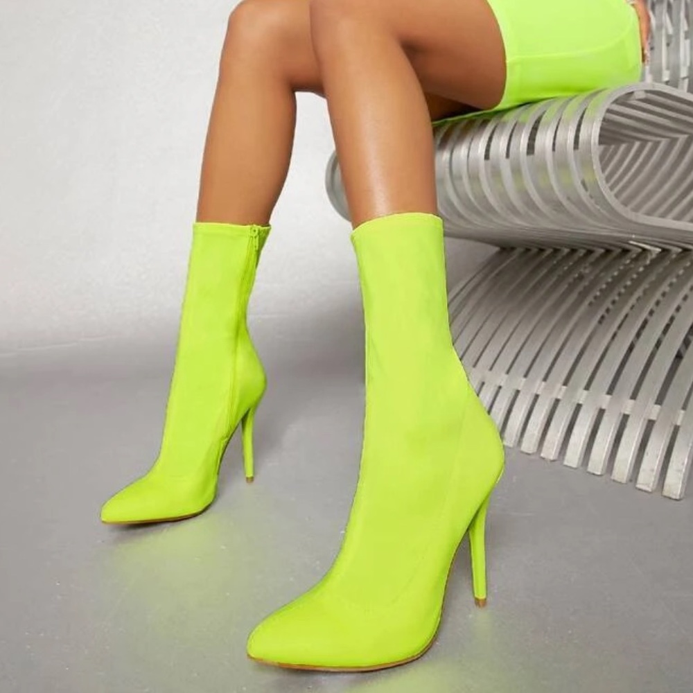 Neon Ankle Booties